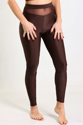Leggings velo marrone