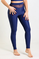 Leggings velo blu