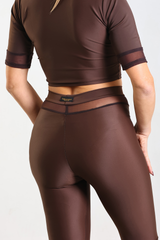 Top velo marrone